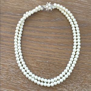 Banana Republic Double Strand Faux Pearl Necklace